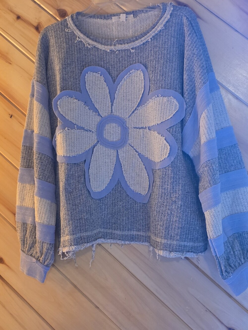 Oli & Hali Gray and Lavender Floral Sweater - Picture 6 of 11